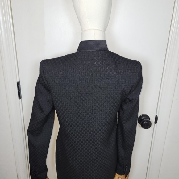 Banana Republic Black Jacquard Long Line Tuxedo Blazer Size 0 - Picture 11 of 11